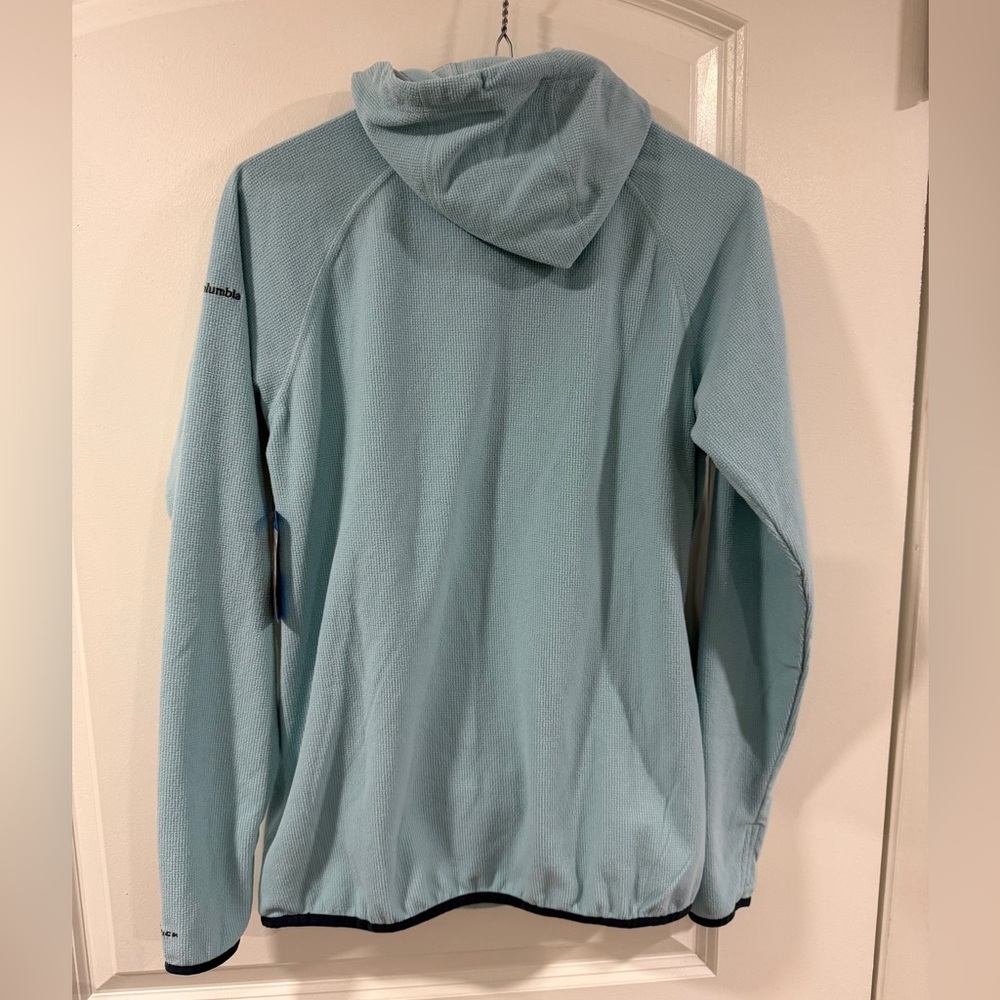 Columbia Omni-Wick Fleece Hoodie Pullover XS Aqua Blue Lightweight Active NWT - Picture 5 of 10